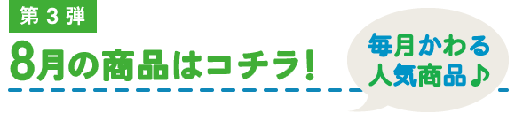 8月の商品はコチラ！ 毎月かわる人気商品♪