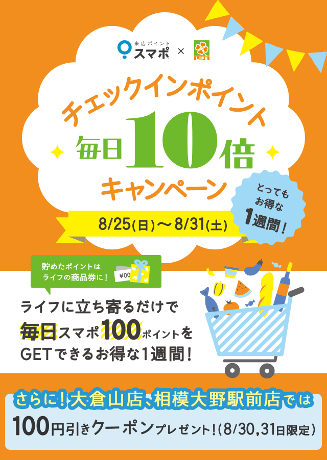 チェックインポイント毎日10倍キャンペーン